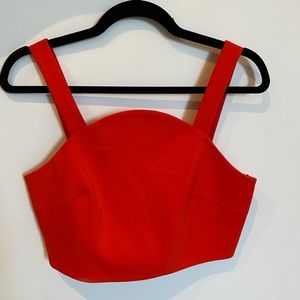 Red Tibi crop top